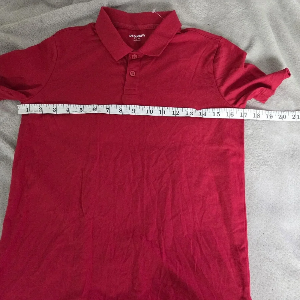 Old Navy Polo Shirt Kids 10-12 Red Tagless Jersey Basic Short Sleeve Top Casual